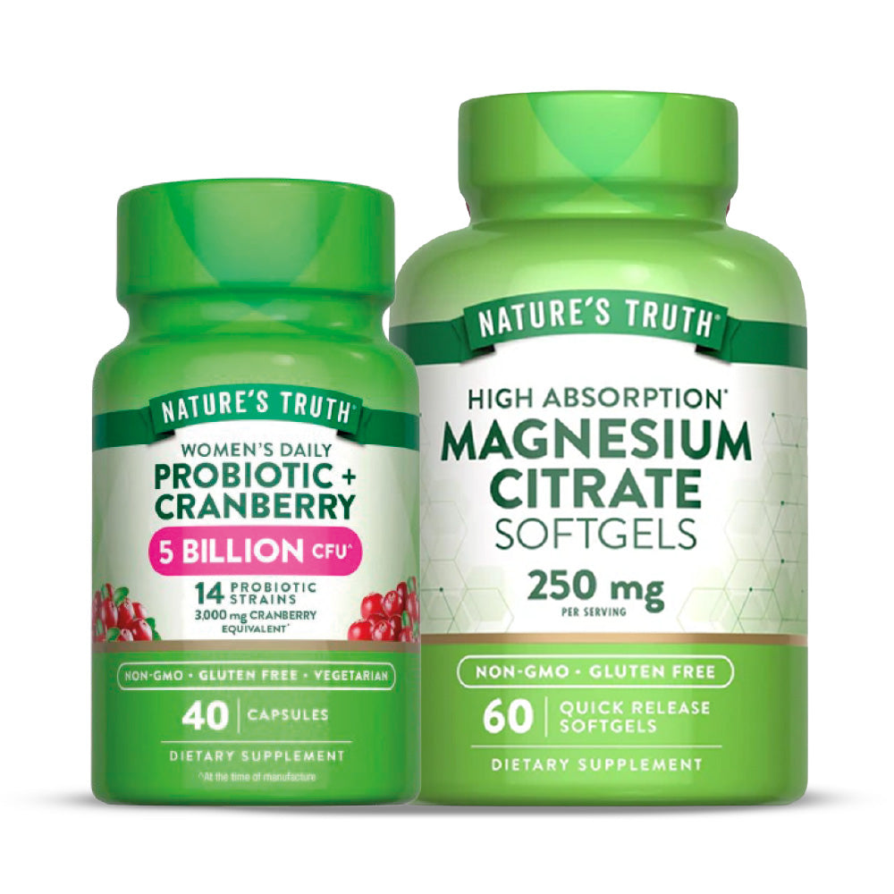 Pack Probióticos para Mujeres 40 Cáps + Citrato de Magnesio 60 Softgels