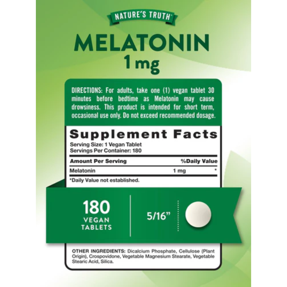 Melatonina 1 mg - 180 Tabletas