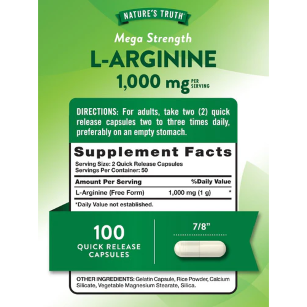 L-Arginina 500 mg - 100 Cápsulas