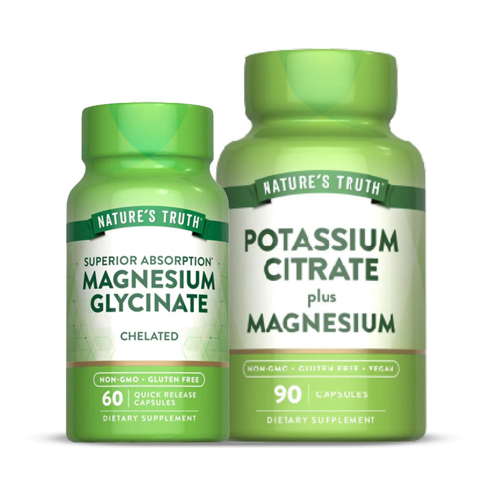 Pack Citrato de Potasio + Mag 90 Cáps + Glicinato Mag 60 Cáps