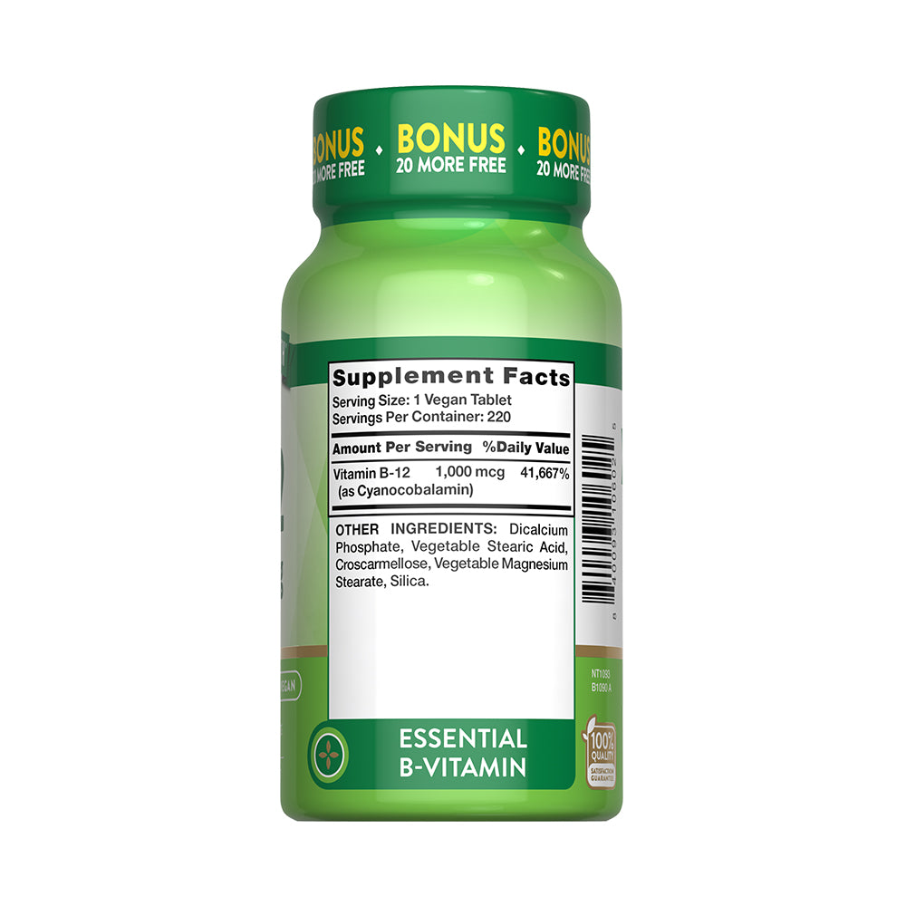 Vitamina B-12 1,000 mcg - Tabletas