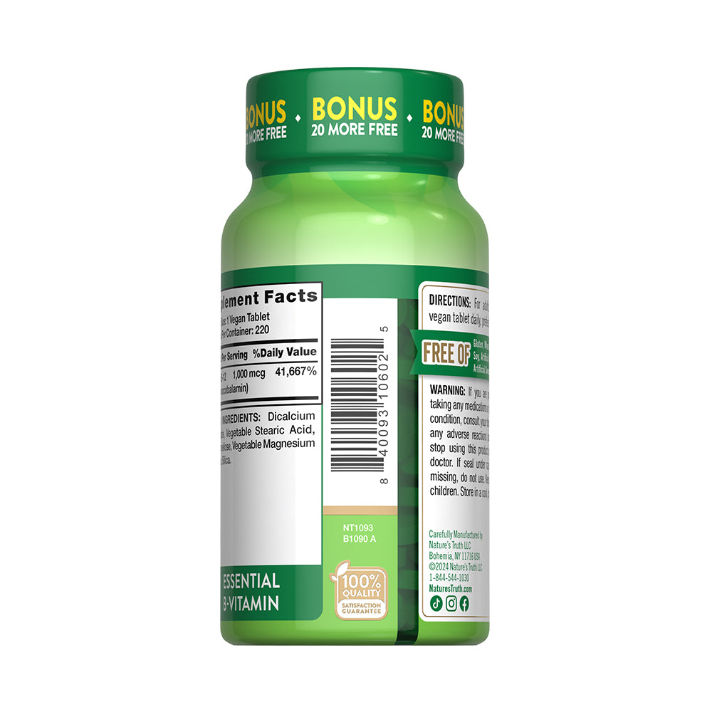 Vitamina B-12 1,000 mcg - Tabletas