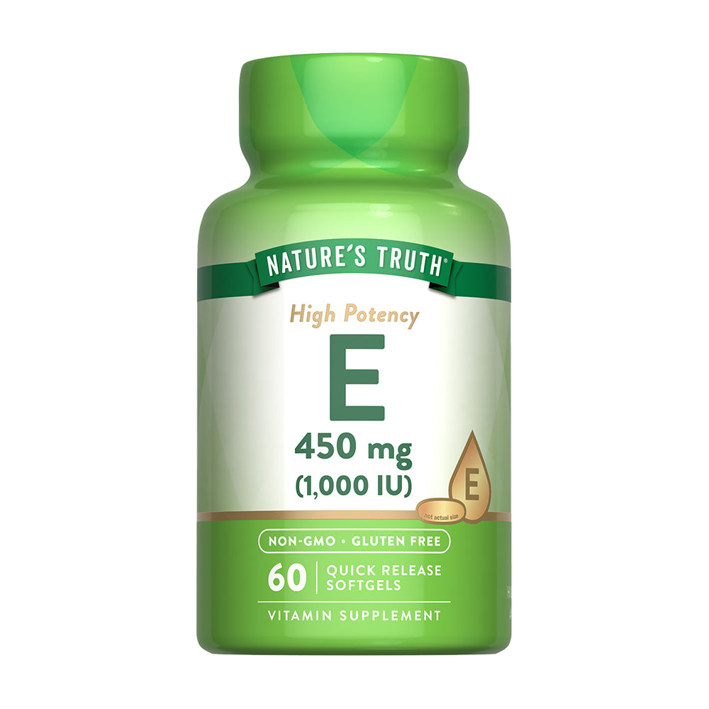 Vitamina E 450 mg 1,000 UI - 60 Cápsulas Blandas