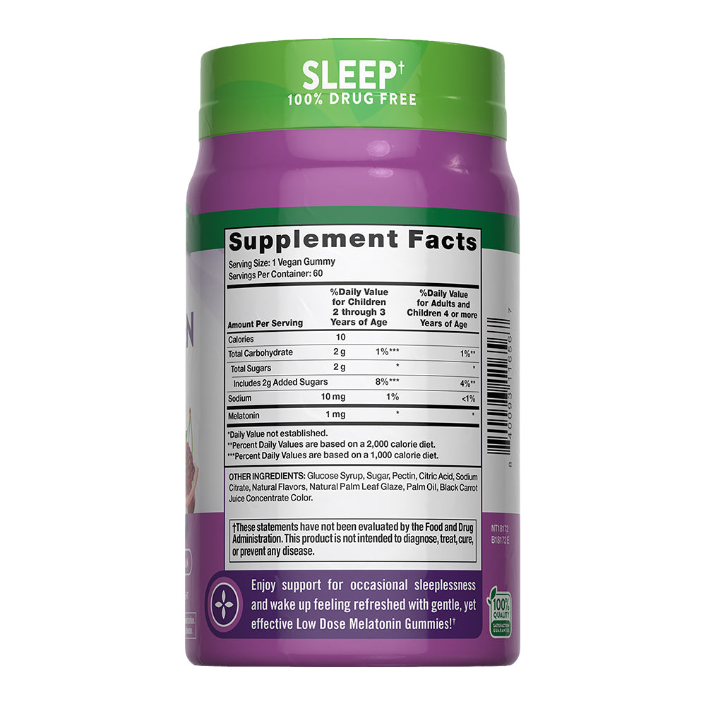 Gomitas de Melatonina 1 mg - 60 Gomitas