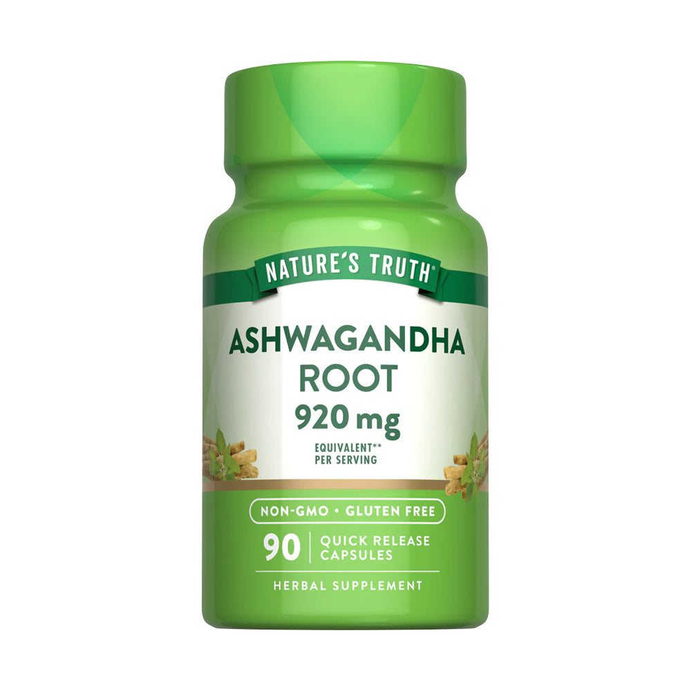 Raíz de Ashwagandha 920 mg - 90 cápsulas de liberación rápida