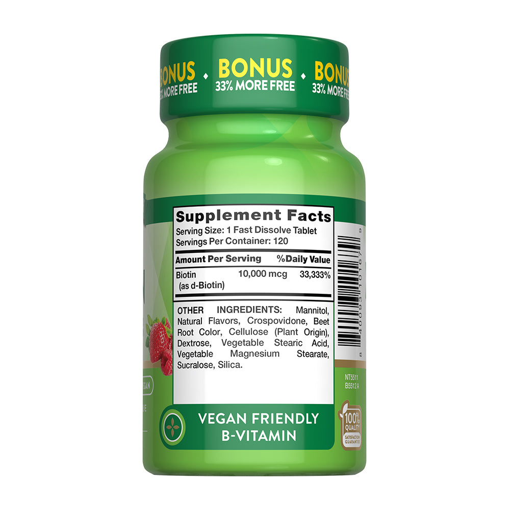 Biotin 10,000 mcg - 120 Tabletas