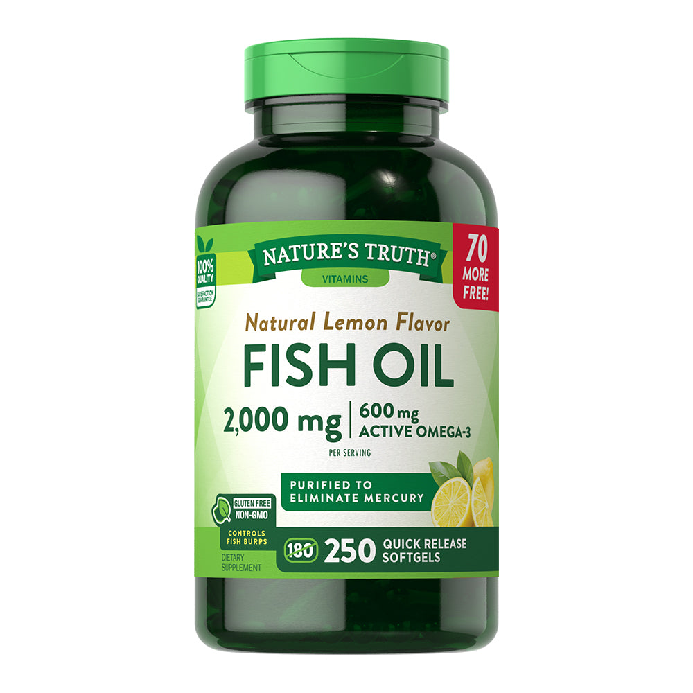 Omega 3 Fish Oil 2000 mg con esencia de limón - Cápsulas Blandas