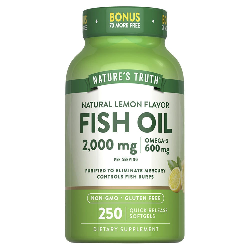 Omega 3 Fish Oil 2000 mg con esencia de limón - Cápsulas Blandas