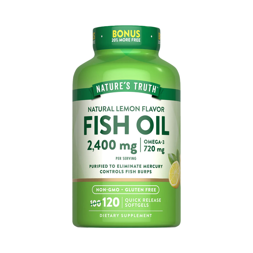 Omega 3 Fish Oil 2400 mg con esencia de limón - Cápsulas Blandas