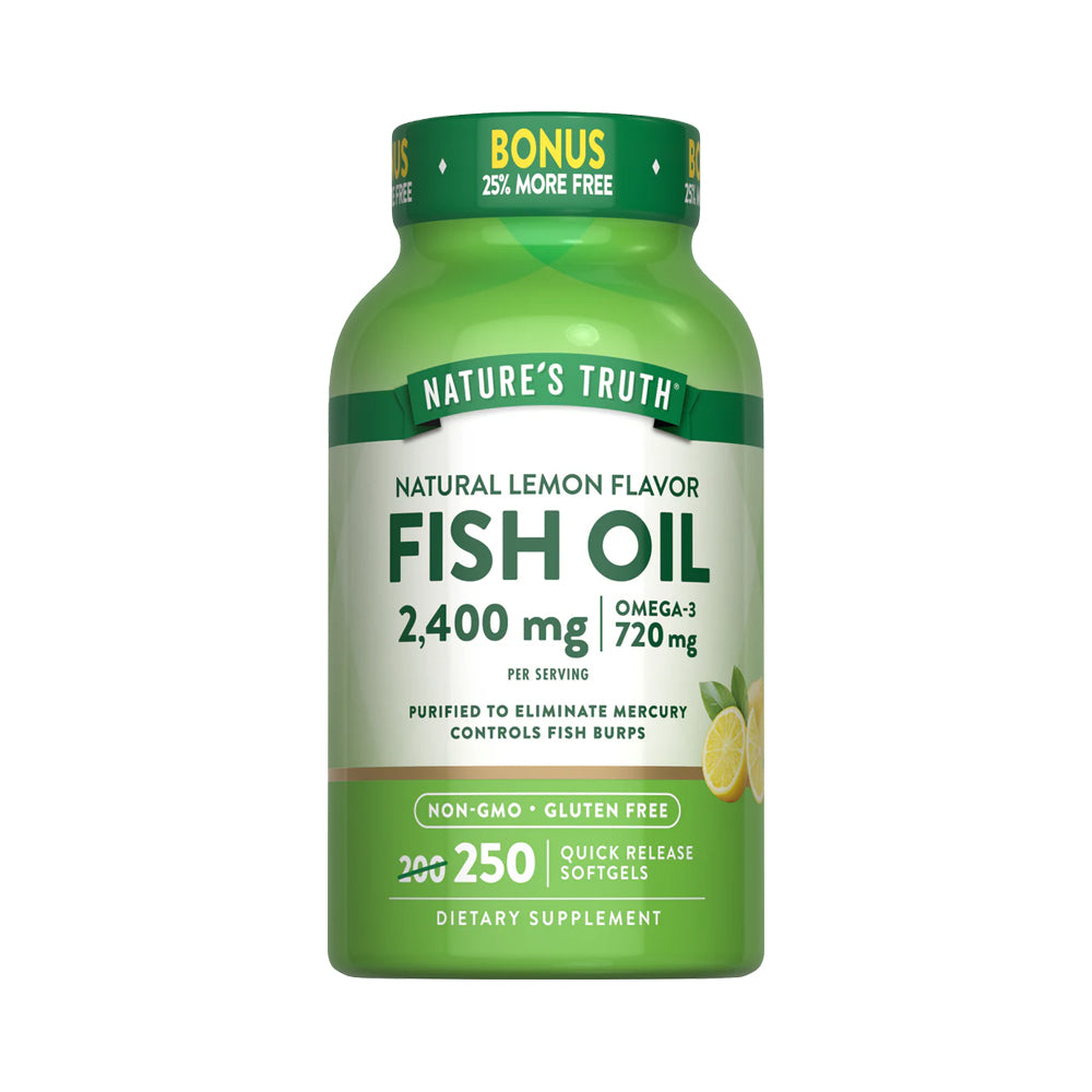 Omega 3 Fish Oil 2400 mg con esencia de limón - Cápsulas Blandas