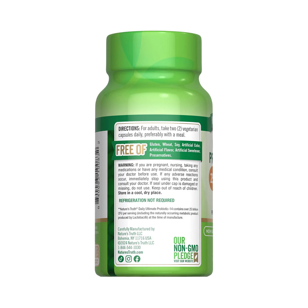 Prebióticos + Probióticos 25 mil millones UFC | 60 cápsulas vegetarianas