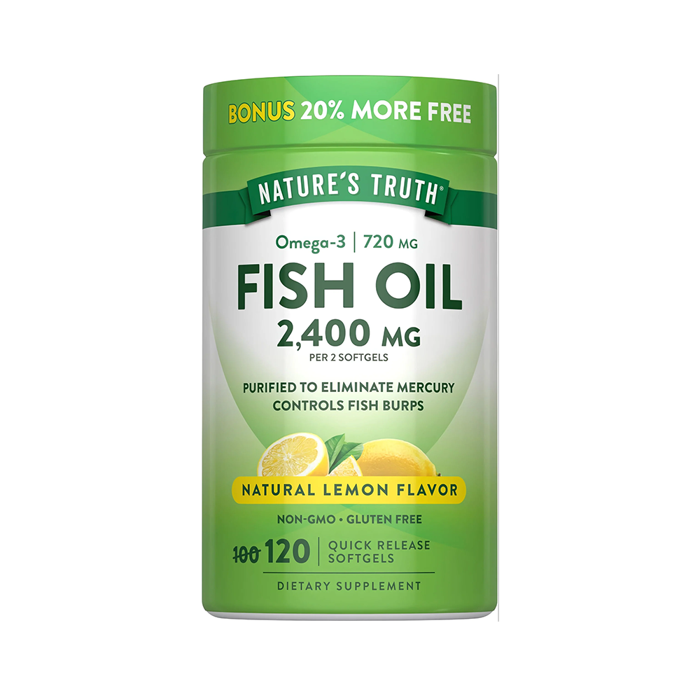 Omega 3 Fish Oil 2400 mg con esencia de limón - Cápsulas Blandas