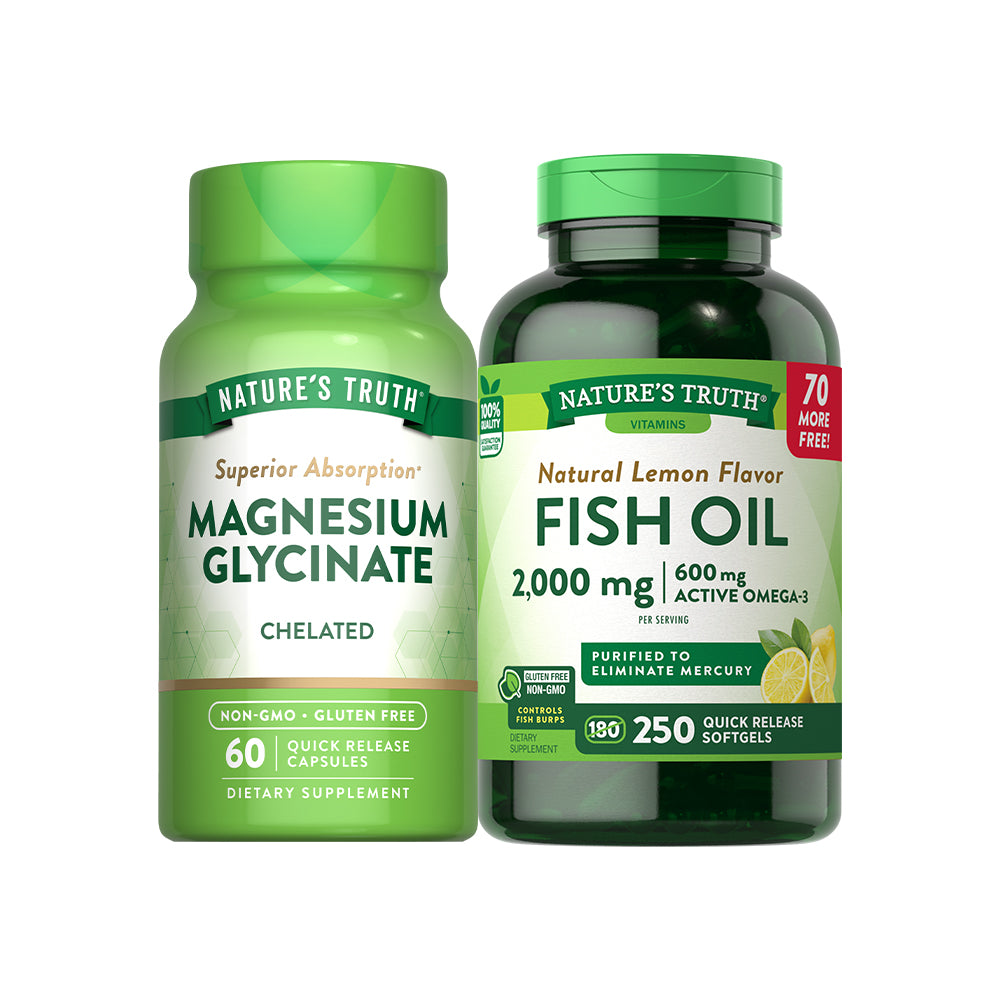 Pack Día y Noche – Equilibrio total en 2 cápsulas | Omega 3 2000mg + Magnesio Glicinato 200 Mg