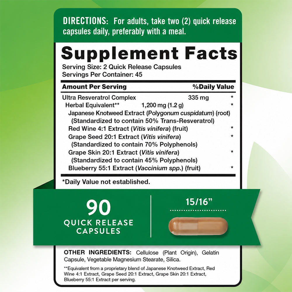 Ultra Resveratrol Antioxidant Complex 1,200 mg 90capsulas
