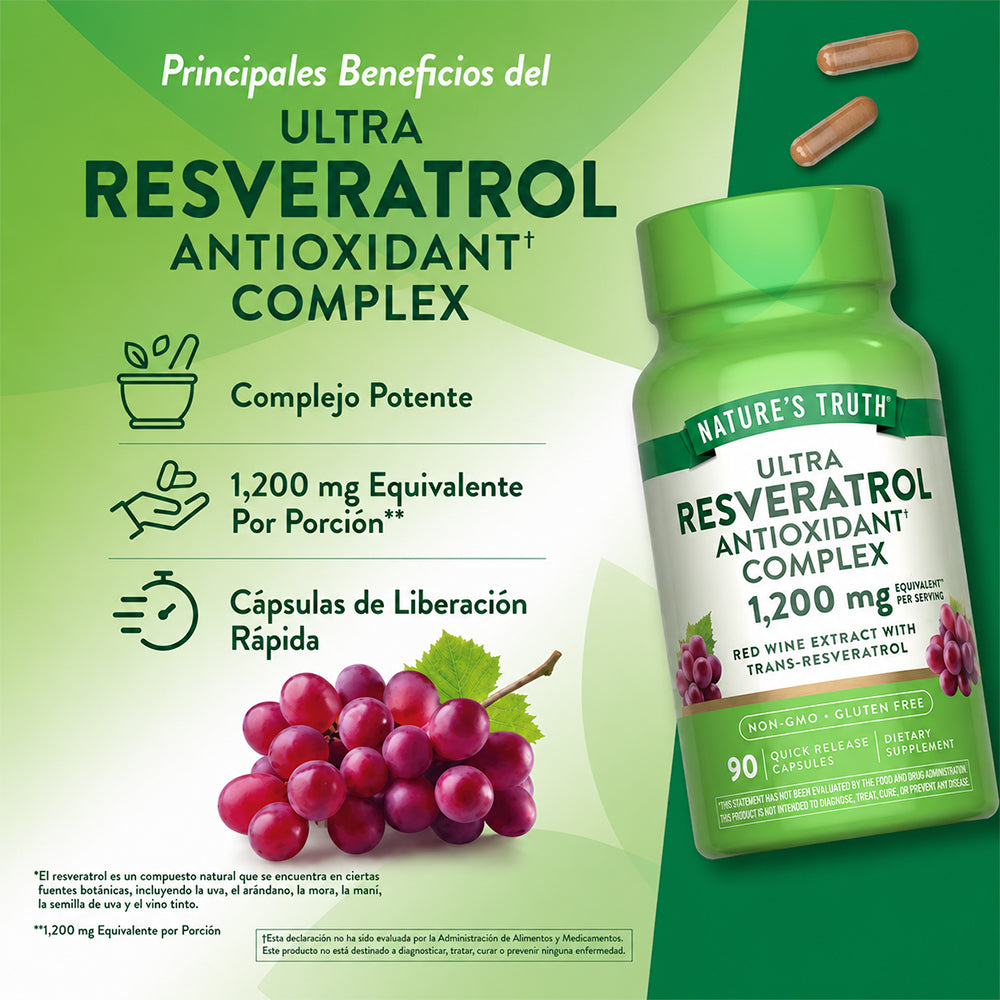 Ultra Resveratrol Antioxidant Complex 1,200 mg 90capsulas