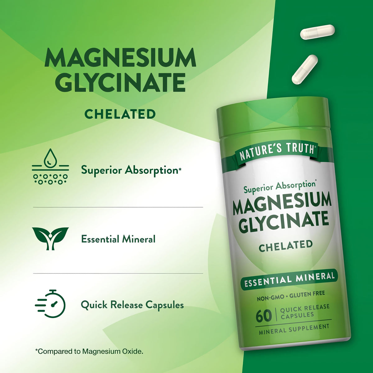 Superior Absorption Quick Release Capsules Magnesio - Nature's Truth