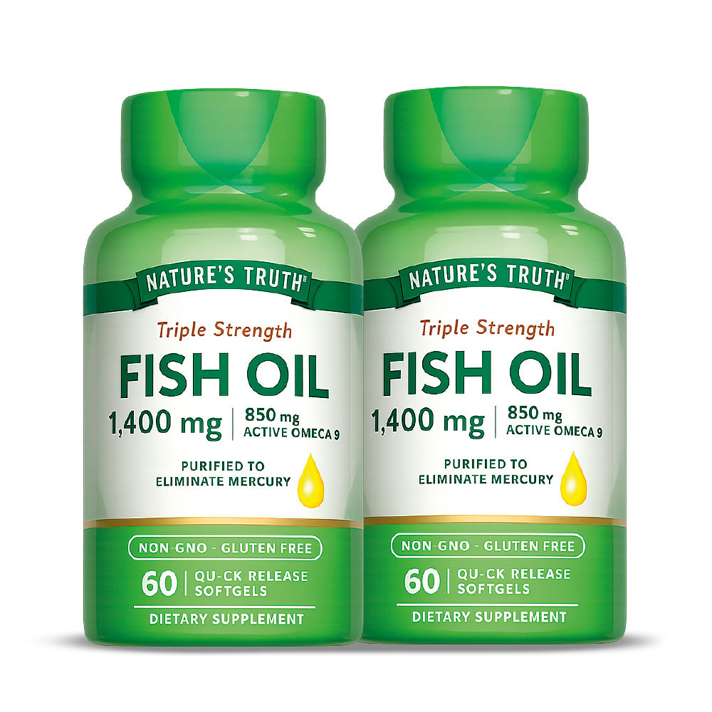 Pack 2x Fish Oil Omega 3 1400 mg con Limón — 60 Cáps c/u