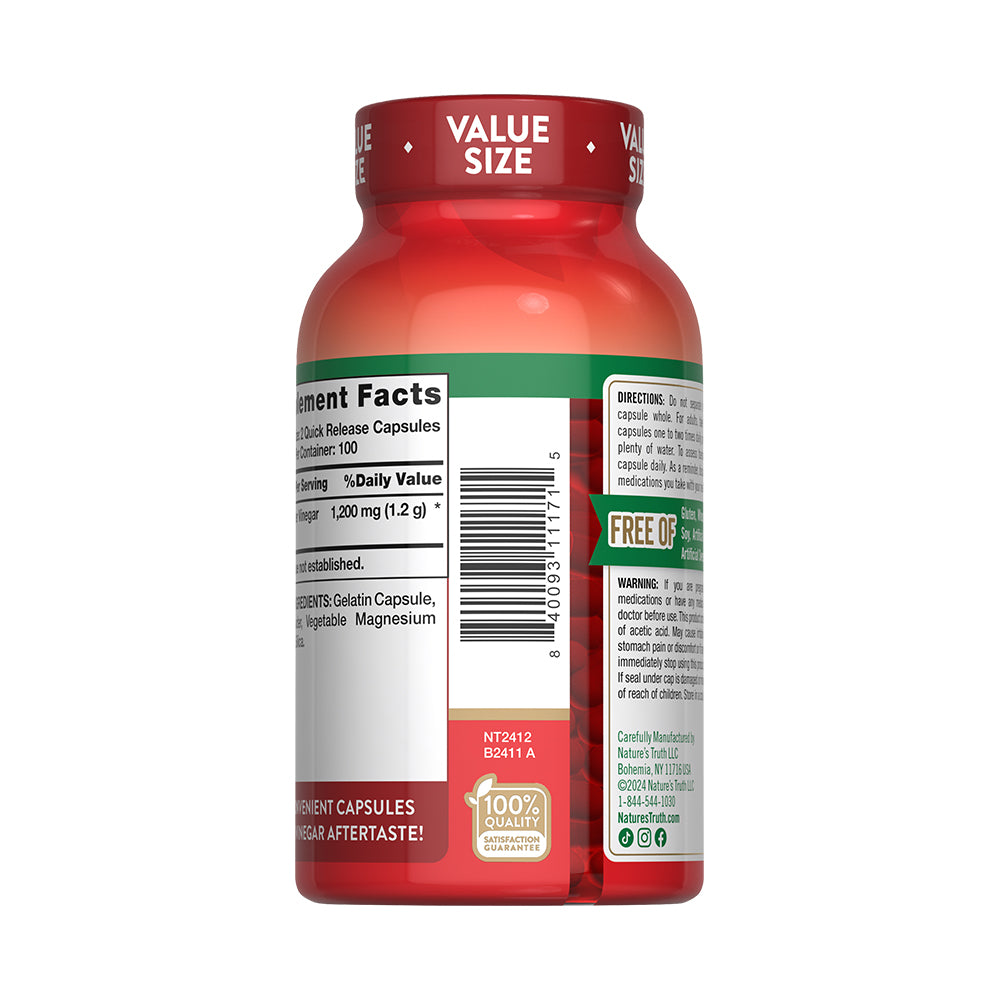 Vinagre de Manzana 1200 Mg - 200 Cápsulas