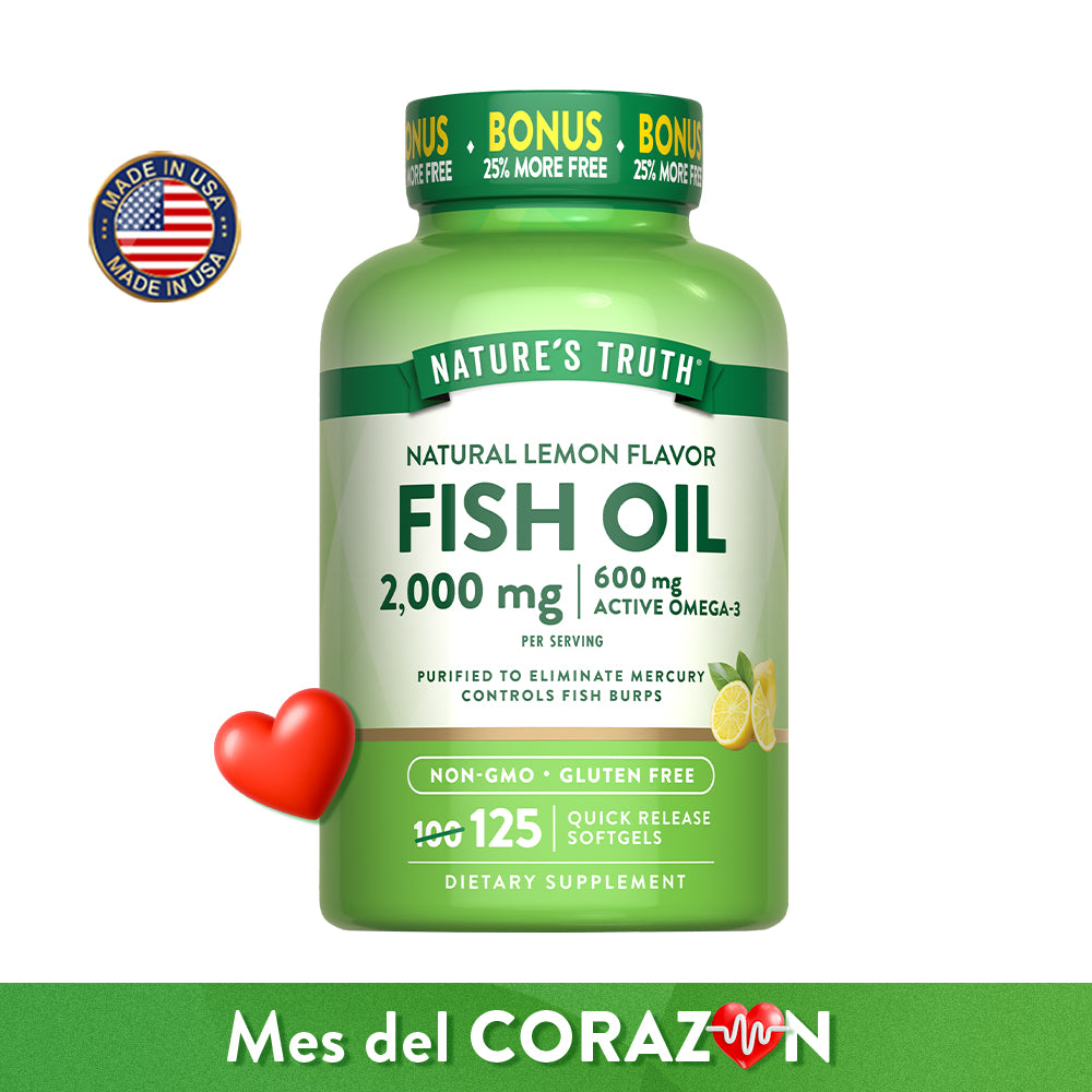Omega 3 Fish Oil 2400 mg con esencia de limón - Cápsulas Blandas