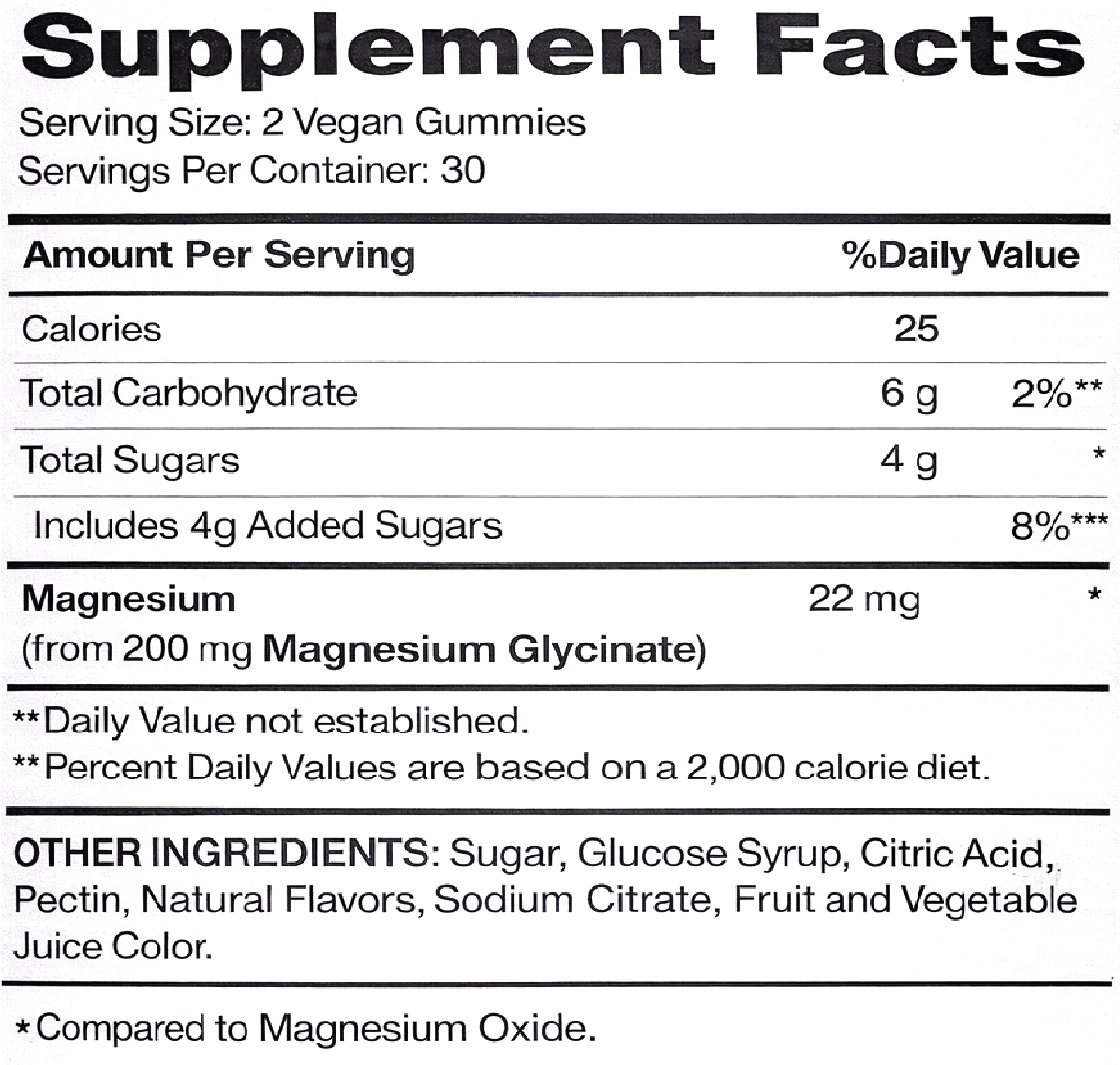 Gomitas masticables de magnesio para niños 50 unid.