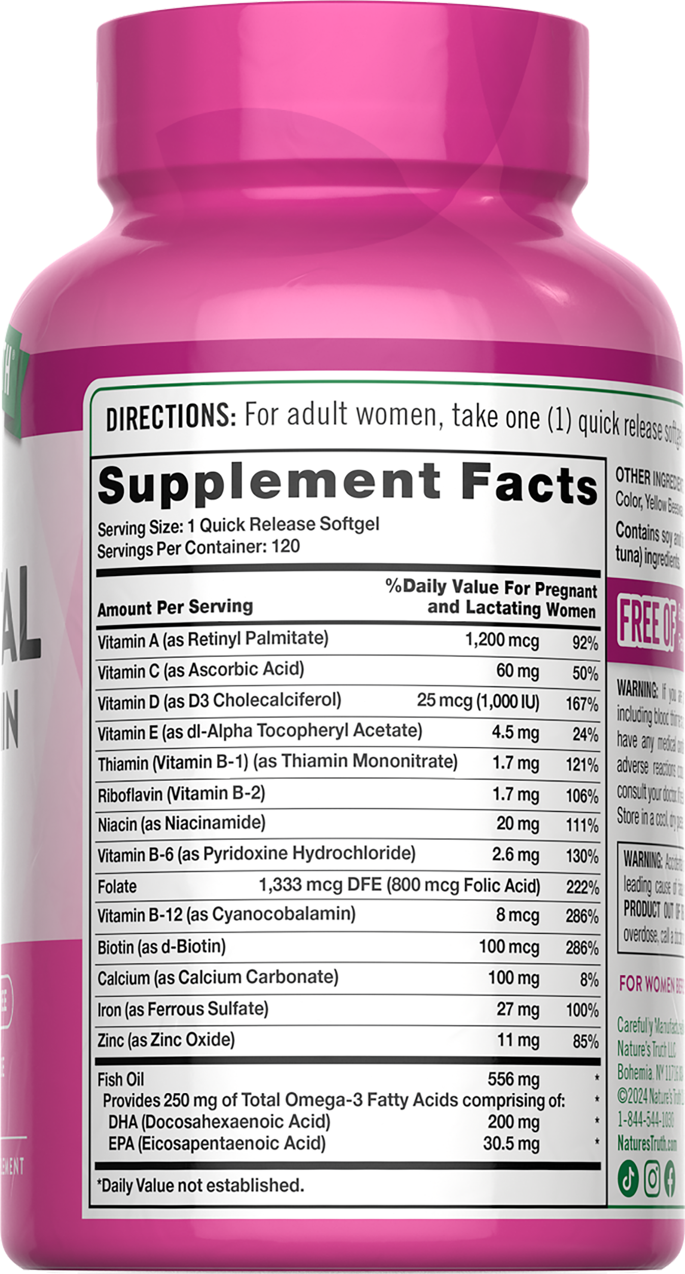 Ultra Prenatal Multivitamínico + DHA 120 Capsulas