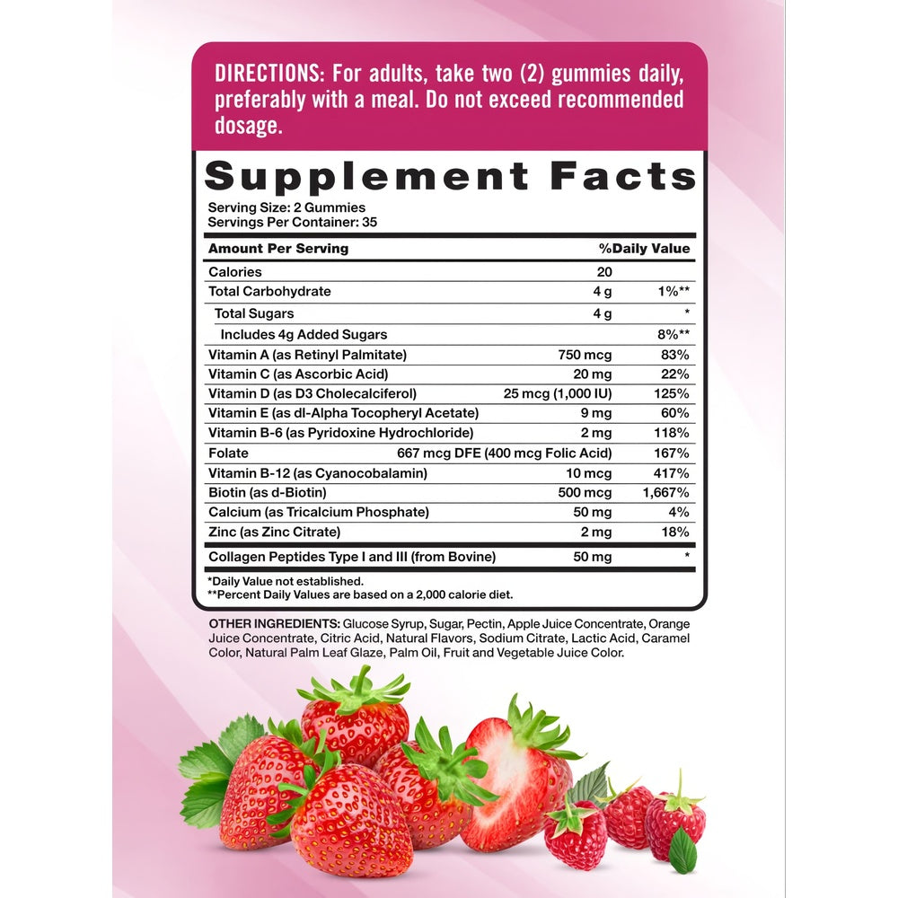 Multivitamínico para Mujeres + Colágeno - 70 Gomitas Sabor Frutos del Bosque