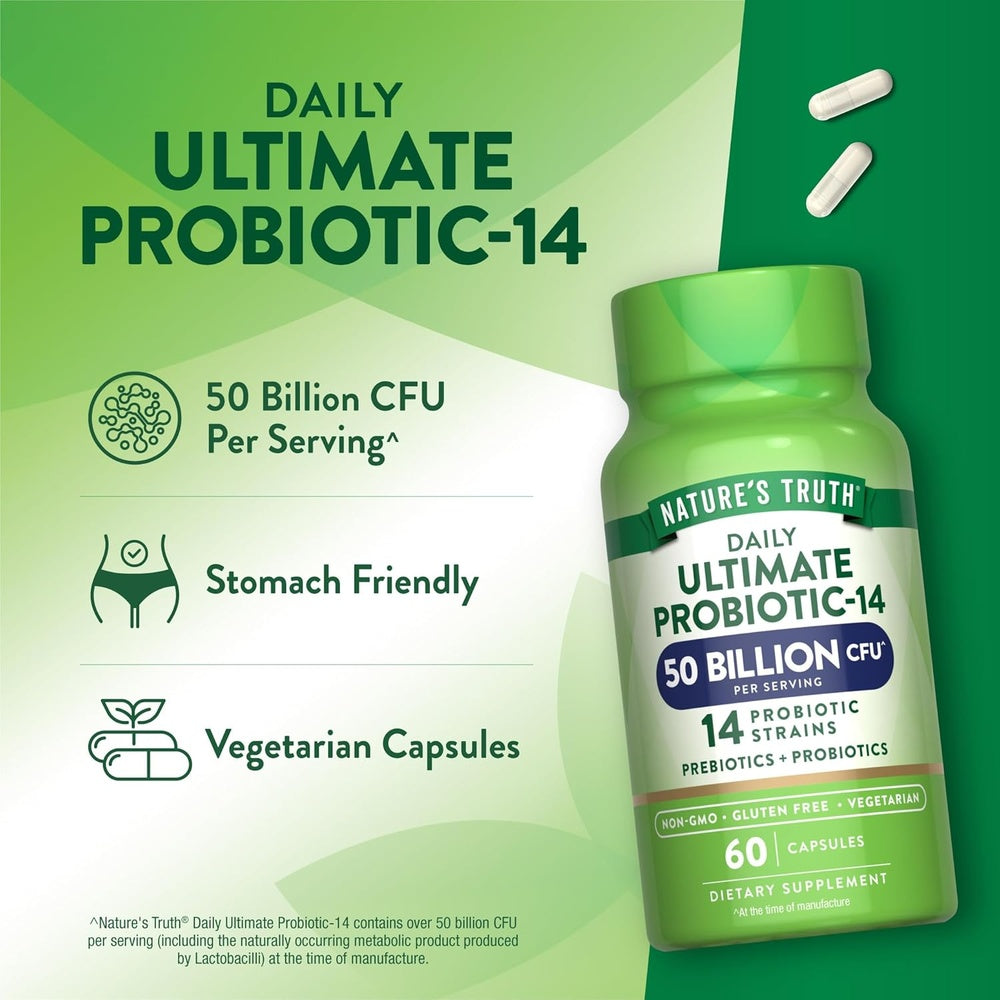 Probiótico 14 Cepas 50 Mil Millones UFC - 60 Cápsulas Vegetarianas