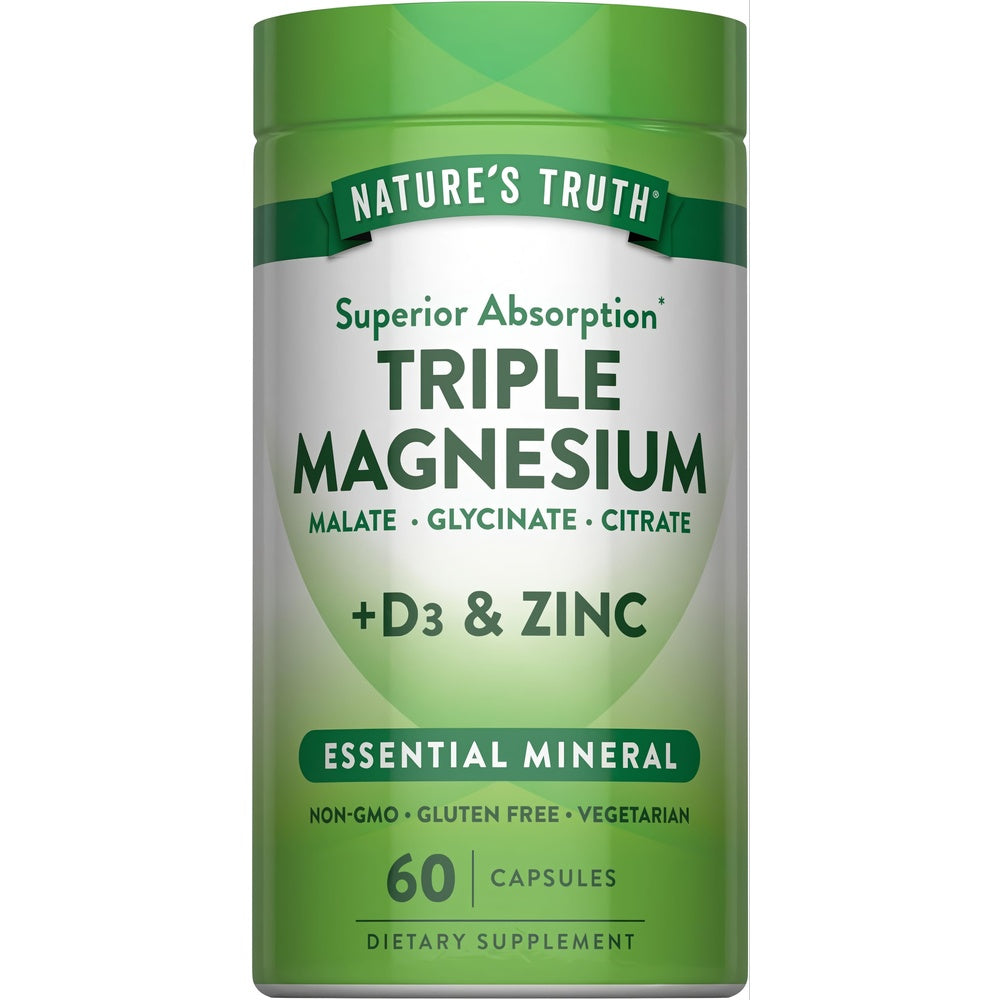 Triple Magnesio + Zinc & Vitamina D3 - 60 Cápsulas