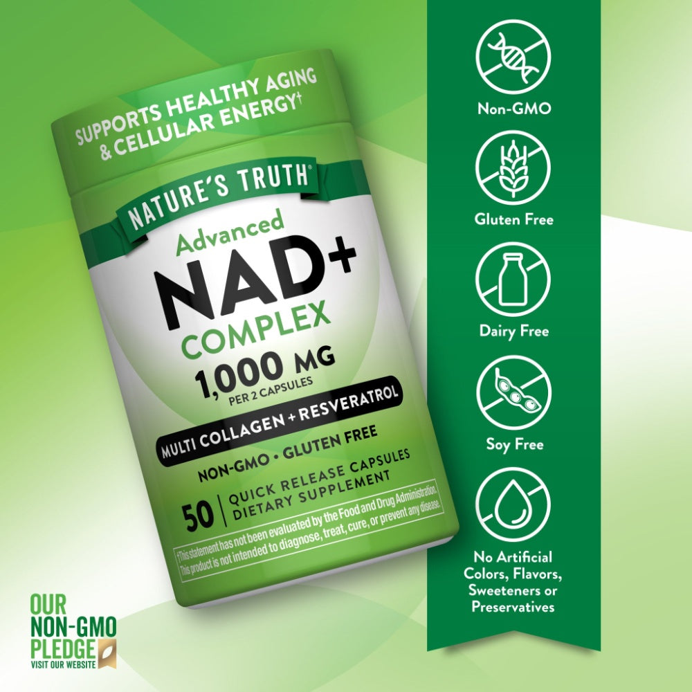 NAD+ Complejo Avanzado + Colágeno & Resveratrol - 50 Cápsulas
