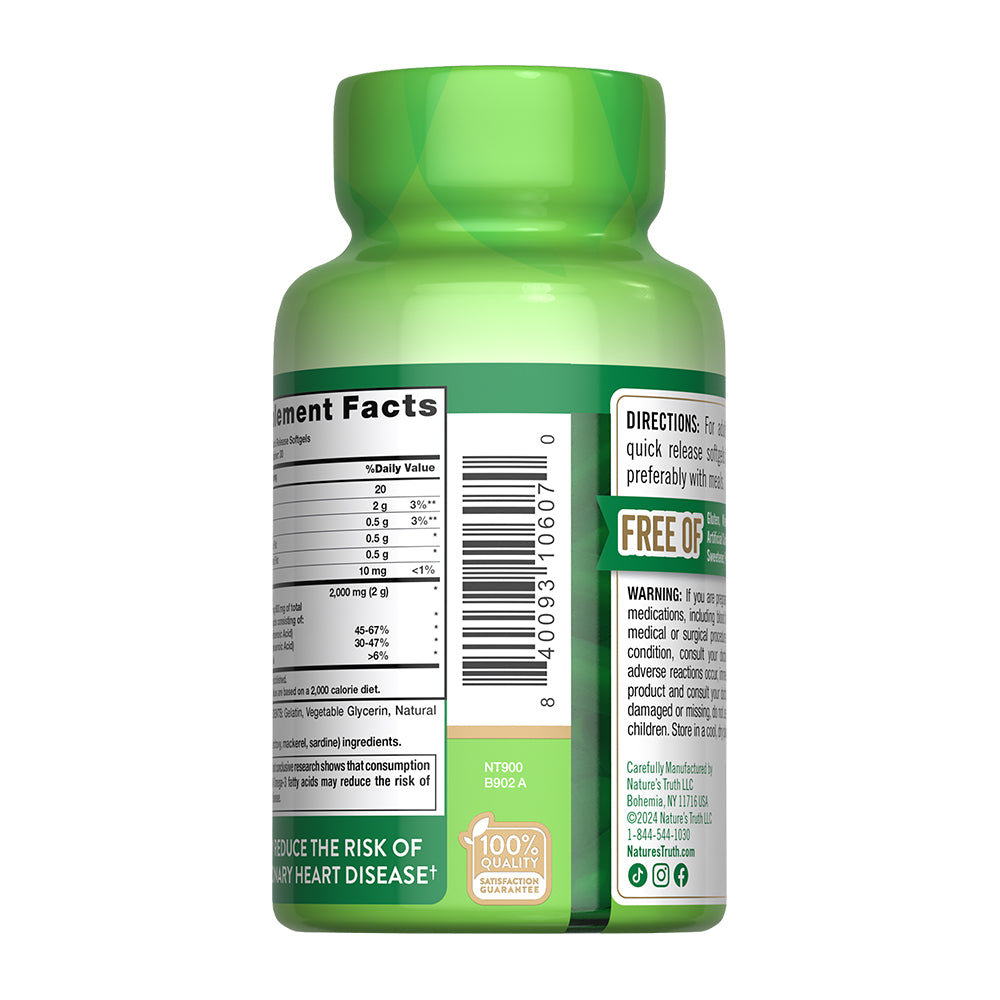 Omega 3 Fish Oil 2000 mg con esencia de limón - Cápsulas Blandas