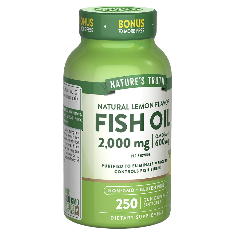 Omega 3 Fish Oil 2000 mg con esencia de limón - Cápsulas Blandas
