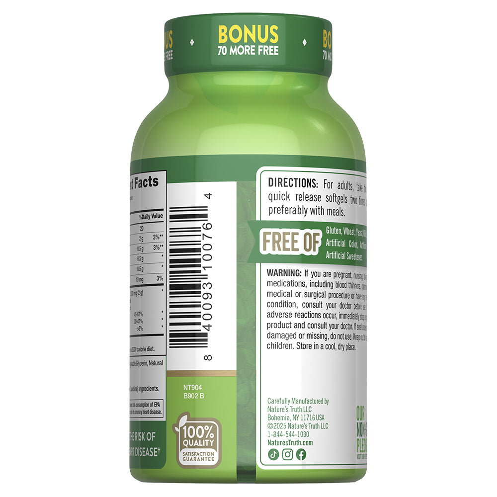 Omega 3 Fish Oil 2000 mg con esencia de limón - Cápsulas Blandas