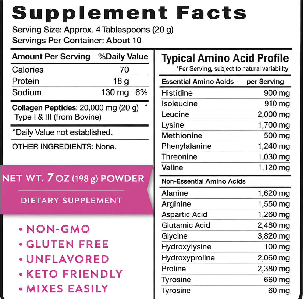 Ultra Colágeno en polvo tipo 1 & 3 - Grass Fed 198 gr. | 20 gr por servicio