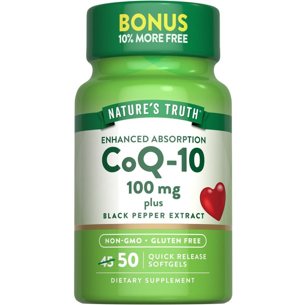 CoQ-10 100 mg + Pimienta Negra - 45 + 5 Softgels