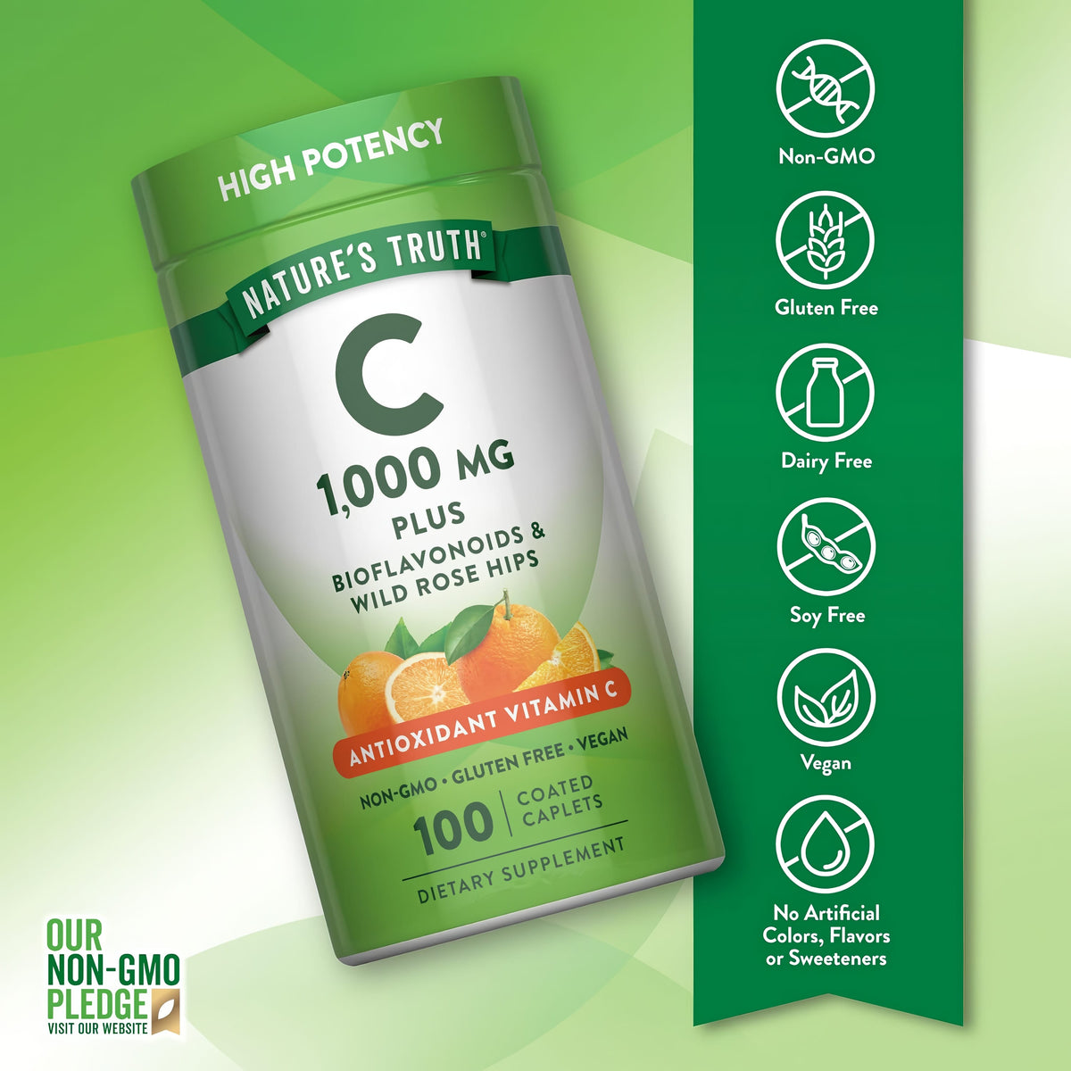 Vitamina C 1000 mg + Bioflavonoides & Rosa Mosqueta - 100 Caplets